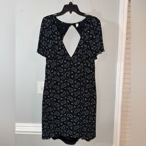 BP Black and White Backless Paisley Dress
